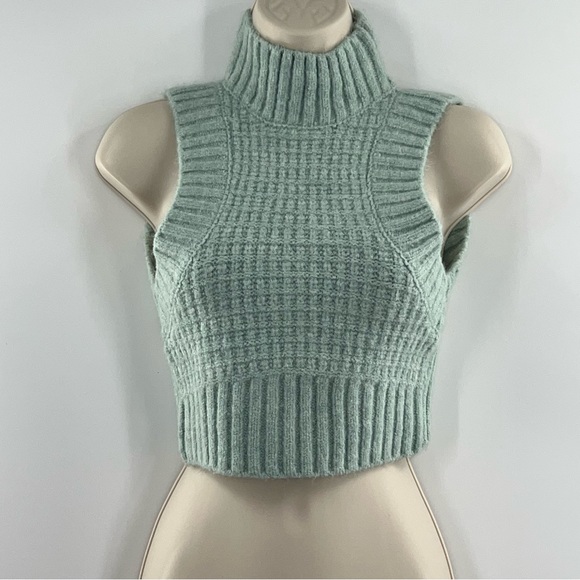 For Love & Lemons NWT Dominique Crop Sweater Tank in Mint size Medium - Picture 4 of 8